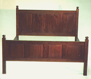 walnut raised panel bed