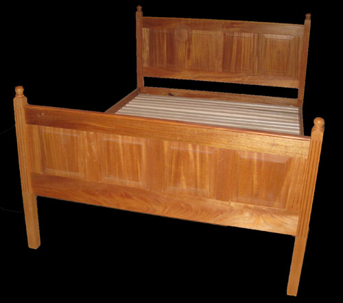 mahogany raised panel bed