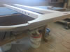 The headboard posts are cut to shape