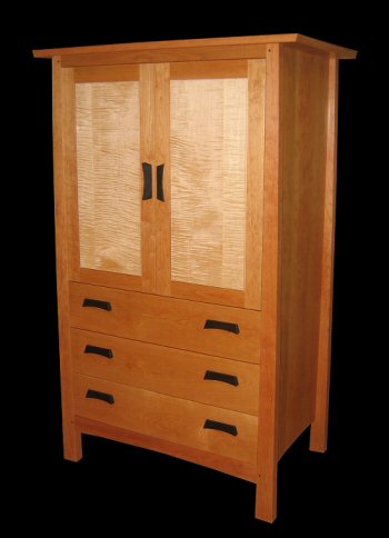 Mission 3 drawer armoire with TV cabinet