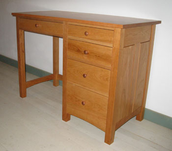 cherry single pedestal student desk