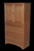 Cherry 4 drawer Shaker bureau with cabinet, arched base, wide raised panel doors