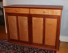 Dovetailed Shaker sideboard in cherry & curly maple. 52"l x 19"d x 36"h