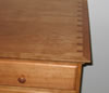 Bureau top is dovetailed to the sides