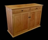 Dovetailed Shaker sideboard in cherry with ebonized knobs