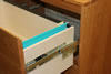 Heavy duty, over-extending, ball bearing drawer slides and file hanging hardware