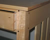 Dovetailed drawer and pyramid head walnut pegs in maple desk