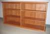 60"w x 12"d x 32"h cherry bookcase with custom base molding and frame & panel back