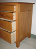 Dovetailed drawers with depths of 3", 4.5", 6", & 7.5".