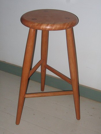 cherry 3 legged stool