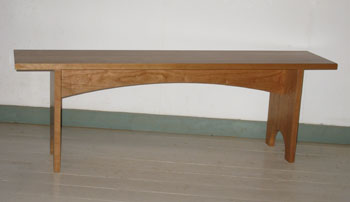 cherry Shaker arched bench
