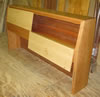 Bookcase headboard for custom cherry & curly maple bed