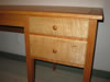 Computer desk drawer fronts in curly maple