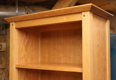 cherry post and panel bookcase