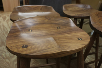 walnut tractor seat stools
