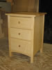 3 drawer night table in maple