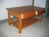 2 dovetailed drawers and a large shelf  help keep the top uncluttered
