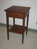 Shaker night table with drawer and shelf. Mahogany with red mahogany finish